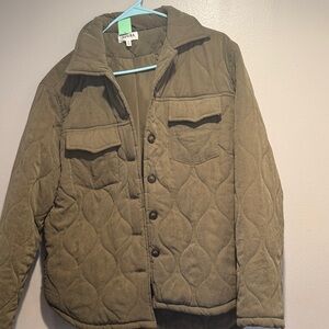 ADORA Quilted Olive Jacket with Button Front